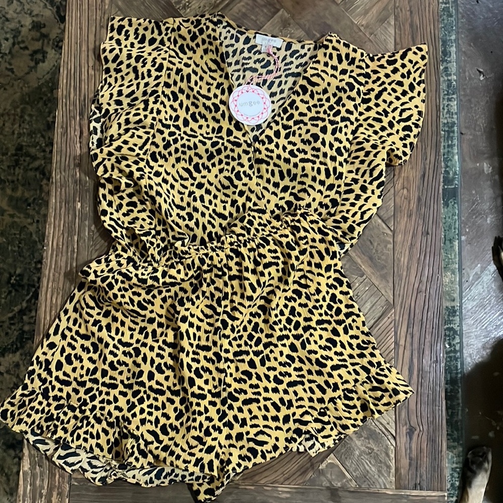 Umgee Leopard Frill Romper